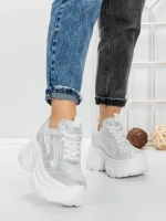 Pantofi Sport Dama cu Platforma 3561 WHITE | MEI