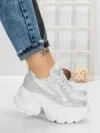 Pantofi Sport Dama cu Platforma 3561 WHITE | MEI