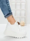 Pantofi Sport Dama cu Platforma 3570 WHITE | MEI
