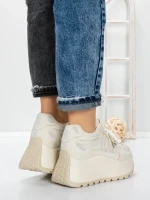 Pantofi Sport Dama cu Platforma 3570 BEIGE | MEI