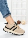 Sneakers Dama 5WL115 BEIGE-BLACK | MEI