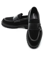 Pantofi Casual Barbati din piele naturala 5NXE66 BLACK | PANTOFUL