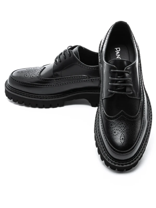 Pantofi Casual Barbati din piele naturala 5NXE67 BLACK | PANTOFUL