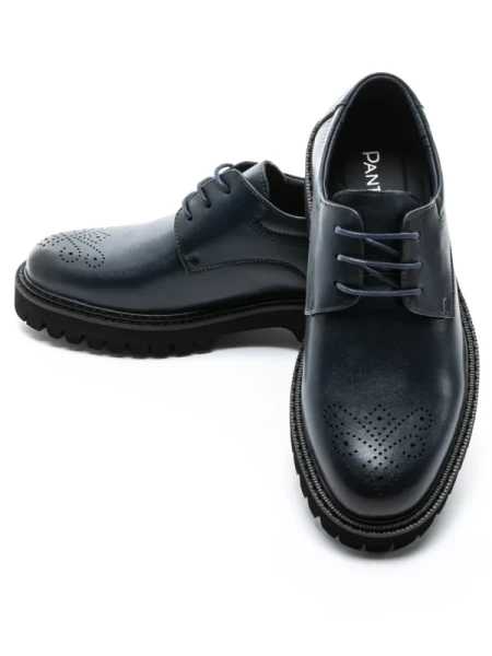 Pantofi Casual Barbati din piele naturala 5NXE68 BLUE | PANTOFUL