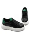 Pantofi Sport Barbati din piele naturala 5302 BLACK-GREEN | ADVANCER