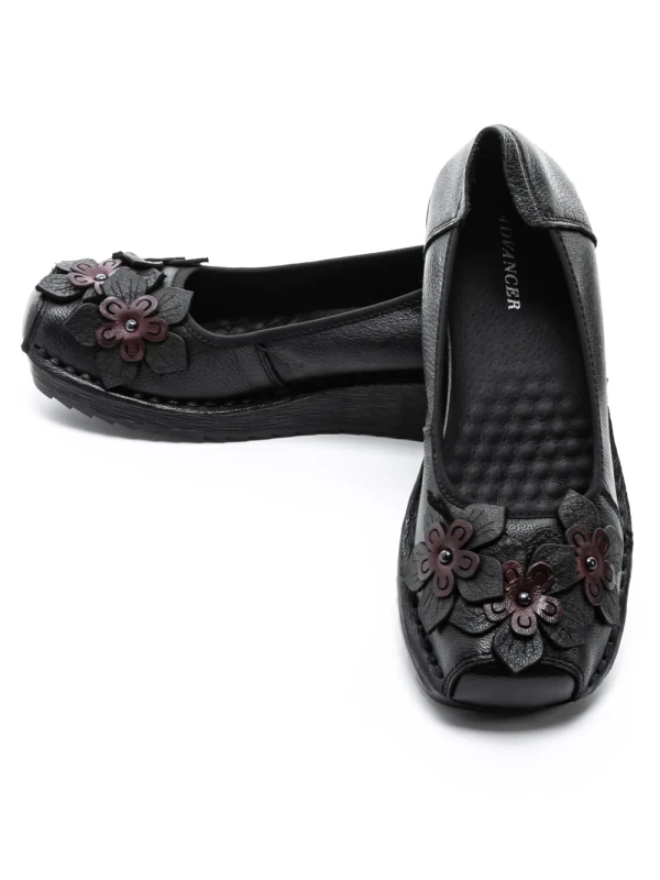 Balerini Dama din piele naturala F166 BLACK | ADVANCER