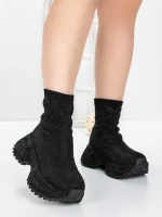 Pantofi Sport Dama cu Platforma 5WL110 BLACK | MEI