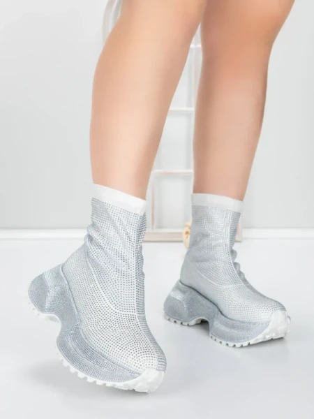 Pantofi Sport Dama cu Platforma 5WL110 WHITE | MEI