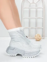 Pantofi Sport Dama cu Platforma 5WL110 WHITE | MEI