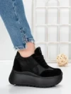 Pantofi Sport Dama cu Platforma 5WL111 BLACK | MEI
