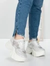 Pantofi Sport Dama cu Platforma 5WL112 WHITE | MEI