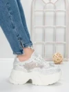Pantofi Sport Dama cu Platforma 5WL112 WHITE | MEI