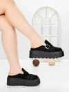Papuci Dama cu Platforma 5WL113 BLACK | MEI