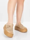 Papuci Dama cu Platforma 5WL113 KHAKI | MEI