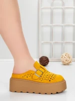 Papuci Dama cu Platforma 5WL113 YELLOW | MEI