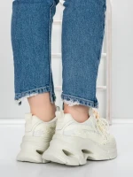 Pantofi Sport Dama cu Platforma 5WL120 BEIGE | MEI