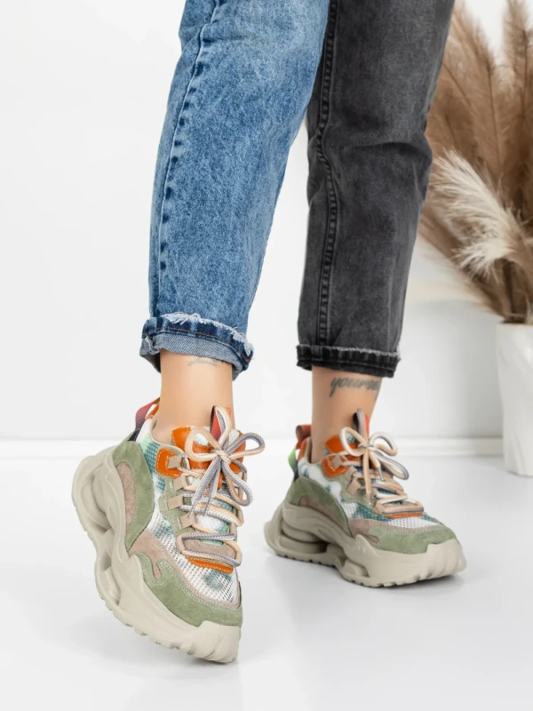 Pantofi Sport Dama din piele naturala 36868-1 GREEN | ADVANCER