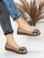 Balerini Dama din piele naturala 1817-6 APRICOT | ADVANCER