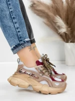 Pantofi Sport Dama din piele naturala Y5757-1 WINE | ADVANCER