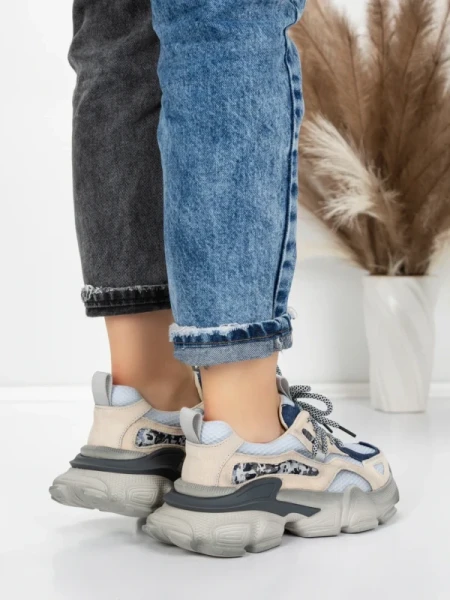 Pantofi Sport Dama din piele naturala Y5757-1 BLUE | ADVANCER