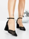Pantofi cu Toc Gros 5XKK83 BLACK | MEI