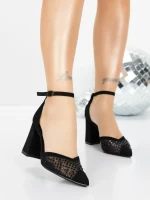 Pantofi cu Toc Gros 5XKK83 BLACK | MEI
