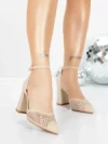 Pantofi cu Toc Gros 5XKK83 LIGHT GOLD | MEI