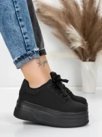 Pantofi Sport Dama cu Platforma 5WL118 BLACK-WHITE | MEI
