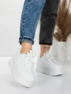Pantofi Sport Dama cu Platforma 5WL118 WHITE | MEI