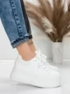 Pantofi Sport Dama cu Platforma 5WL118 WHITE | MEI