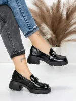 Pantofi Casual Dama din piele naturala 558058-7 BLACK | ADVANCER