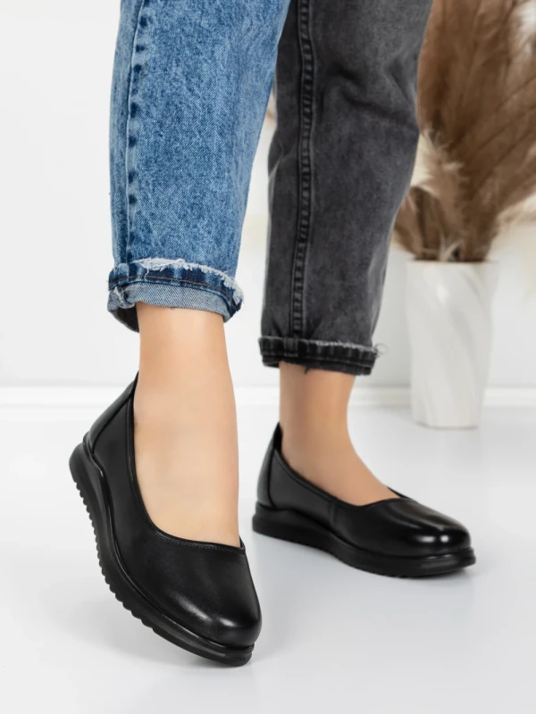 Balerini Dama din piele naturala 6651 BLACK | ADVANCER