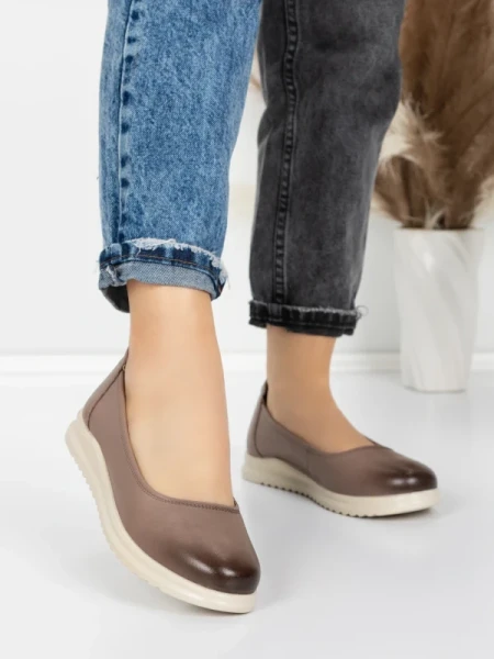 Balerini Dama din piele naturala 6651 DARK APRICOT | ADVANCER