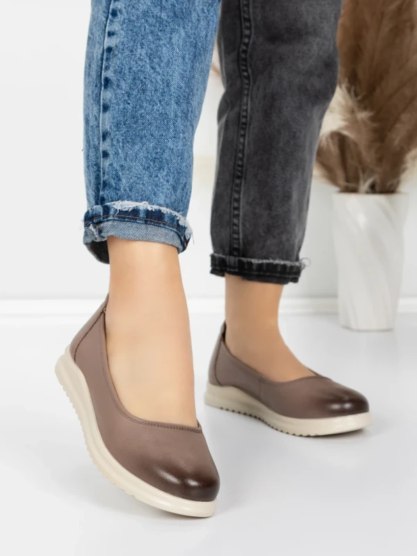 Balerini Dama din piele naturala 6651 DARK APRICOT | ADVANCER