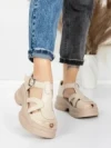 Sandale Dama din piele naturala 10668 CREAM | ADVANCER