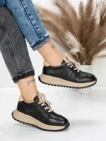 Pantofi Sport Dama din piele naturala 88253 BLACK | ADVANCER