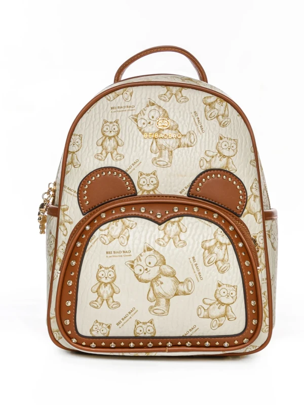 Rucsac Dama 5ZA267 BEIGE-WHITE | MEI
