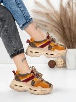 Pantofi Sport Dama din piele naturala HY2986 APRICOT-WINE | FRANCO GERARDO