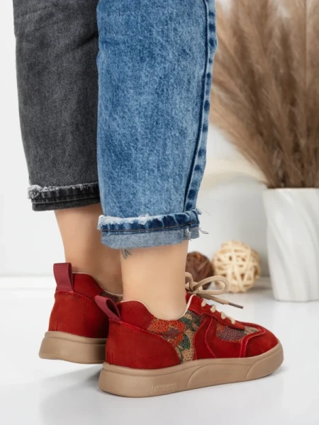 Pantofi Sport Dama din piele naturala 2536 RED | FRANCO GERARDO