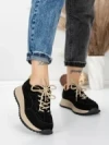 Pantofi Sport Dama din piele naturala 88022 BLACK | FRANCO GERARDO