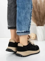 Pantofi Sport Dama din piele naturala 88022 BLACK | FRANCO GERARDO