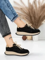 Pantofi Sport Dama din piele naturala 88022 BLACK | FRANCO GERARDO