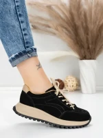Pantofi Sport Dama din piele naturala 88022 BLACK | FRANCO GERARDO