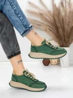 Pantofi Sport Dama din piele naturala 88022 GREEN | FRANCO GERARDO
