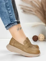 Pantofi Casual Dama din piele naturala 16-7 KHAKI | FRANCO GERARDO