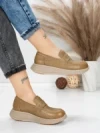 Pantofi Casual Dama din piele naturala 16-7 KHAKI | FRANCO GERARDO