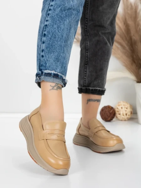 Pantofi Casual Dama din piele naturala 16-7 APRICOT | FRANCO GERARDO