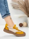 Pantofi Sport Dama din piele naturala 65852 YELLOW | FRANCO GERARDO