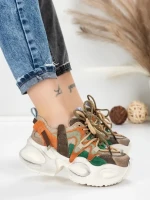 Pantofi Sport Dama din piele naturala HY8988-1 BROWN-GREY | FRANCO GERARDO