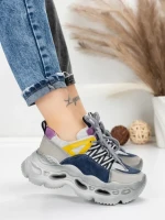 Pantofi Sport Dama din piele naturala HY6383 DARK BLUE-PURPLE | FRANCO GERARDO